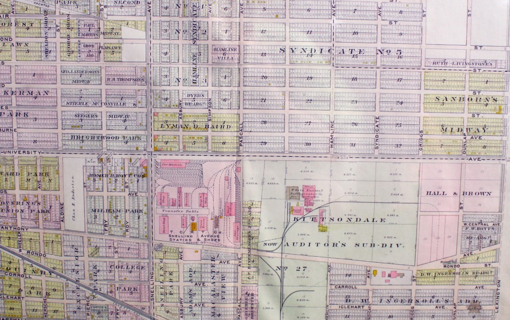 Plat Map Snelling & University Area, 1914